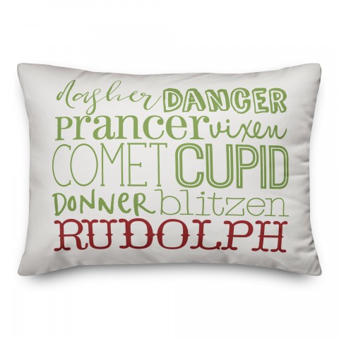 Reindeer Names Pillow