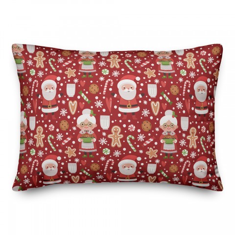 Mr & Mrs Claus Pattern Pillow