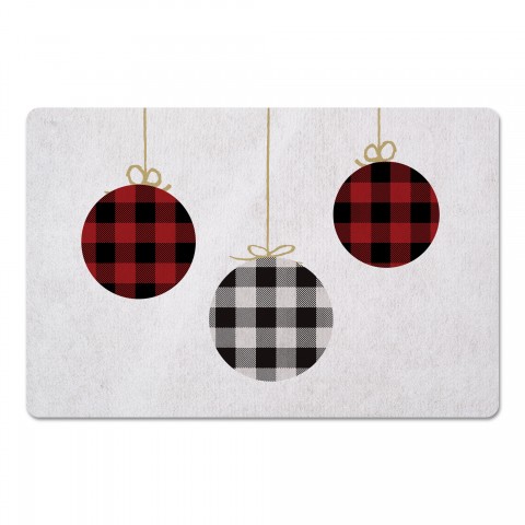 Plaid Ornaments 27x18 Floor Mat