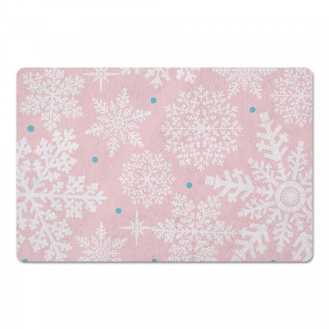 Pink Snowflake Pattern 27x18 Floor Mat