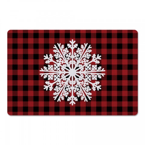 Plaid Snowflake 27x18 Floor Mat