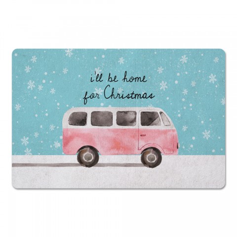 Pink Christmas Van 27x18 Floor Mat