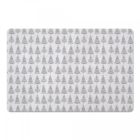 Christmas Tree Sketch - White 27x18 Floor Mat