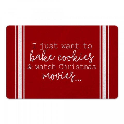 Bake Cookies and Watch Christmas Movies 27x18 Floor Mat