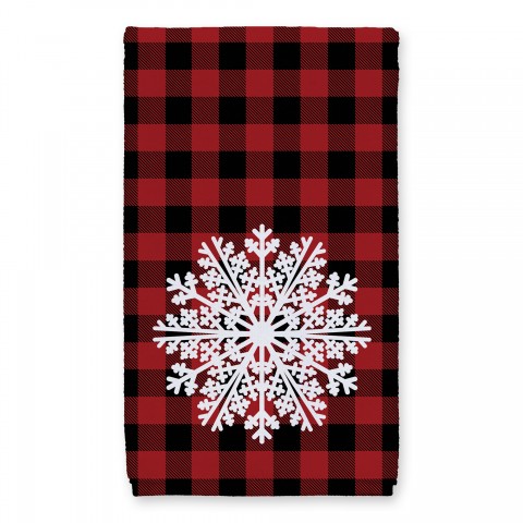 Red Plaid Snowflake 16x25 Towel