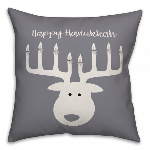 Deer Menorah Pillow