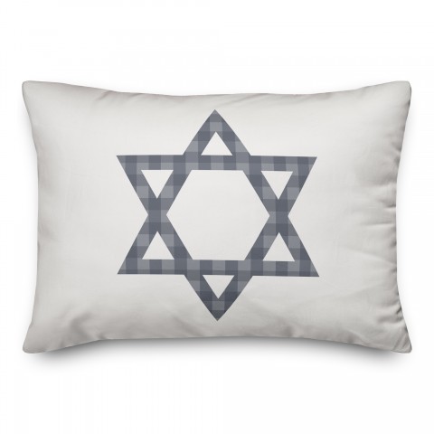 Plaid Star of David Pillow