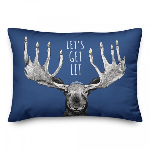 Let's Get Lit Moose Pillow