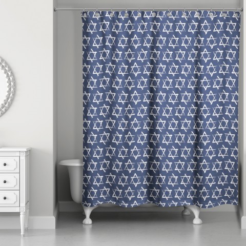 Brush Stroke Star of David 71x74 Shower Curtain