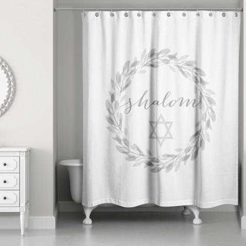 Shalom Wreath 71x74 Shower Curtain