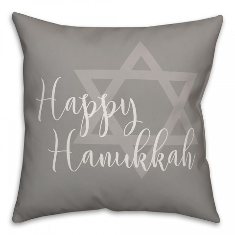 Happy Hanukkah Star of David Pillow