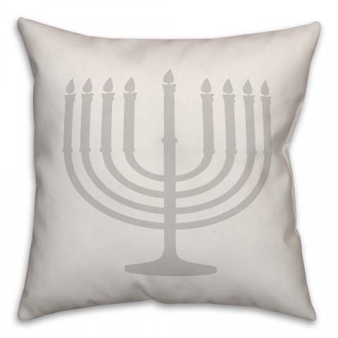 Gray Menorah Pillow