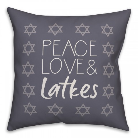 Peace Love Latkes Pillow