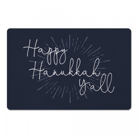 Happy Hanukkah Y'all 27x18 Floor Mat