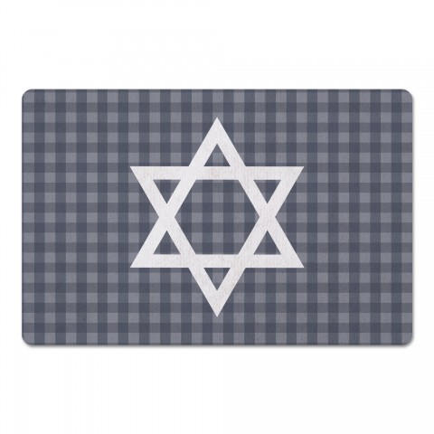 Plaid Star of David 27x18 Floor Mat