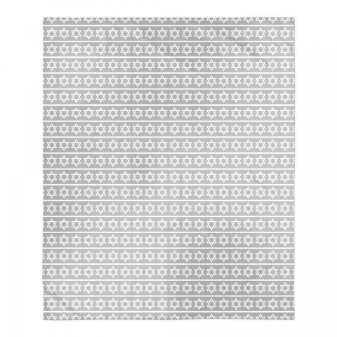 Gray Star of David Pattern 50x60 Sherpa Fleece Blanket