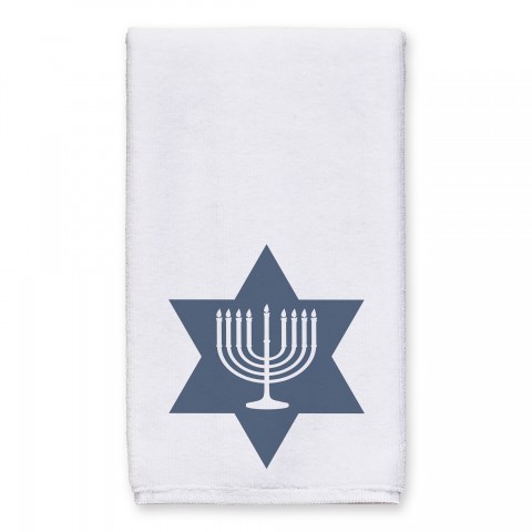 Simple Star of David Menorah 16x25 Towel
