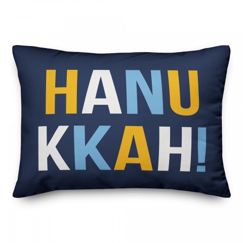 Hanukkah Bold Typography Pillow