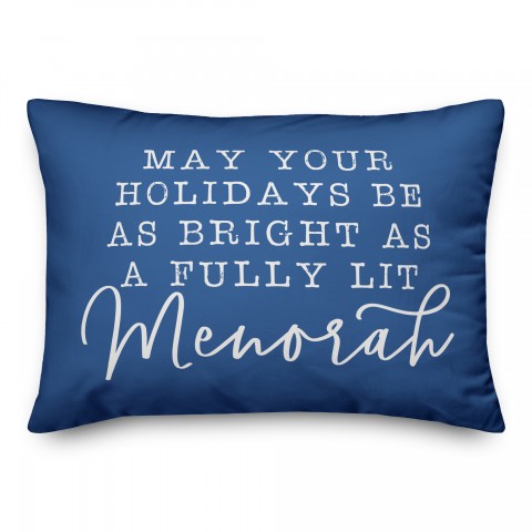 Fully Lit Menorah Pillow