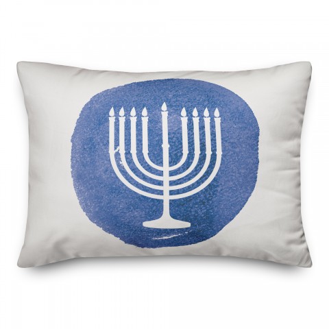 Watercolor Menorah Pillow