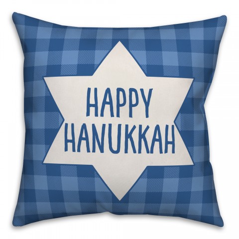 Buffalo Check Star of David Pillow