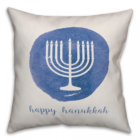 Watercolor Menorah Pillow