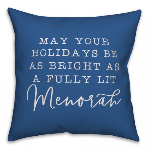 Fully Lit Menorah Pillow
