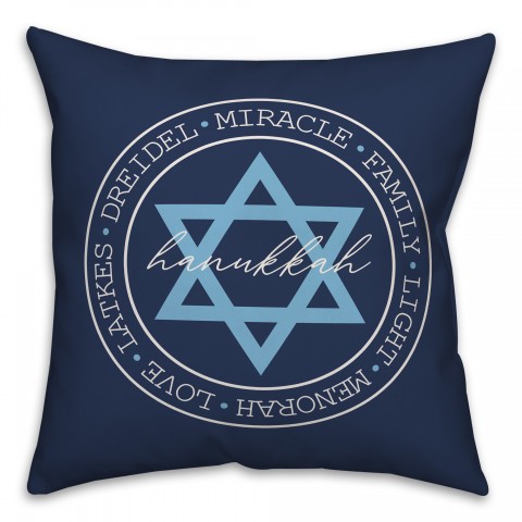 Hanukkah Circle Words Pillow