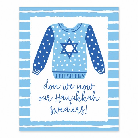 Hanukkah Sweater 8x10 Tabletop Canvas