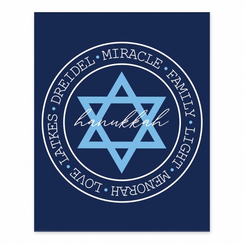 Hanukkah Circle Words 8x10 Tabletop Canvas