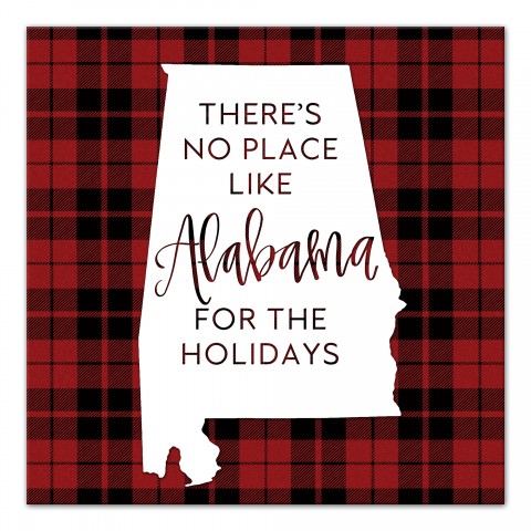 There's No Place Like Alabama For the Holidays 16x16 Canvas Wall Art