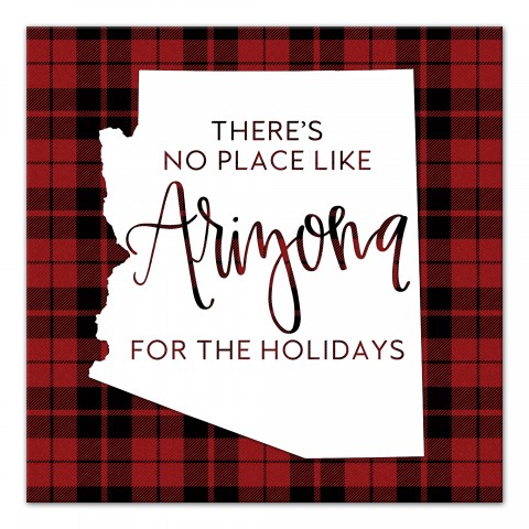 There's No Place Like Arizona For the Holidays 16x16 Canvas Wall Art