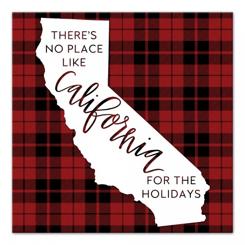 There's No Place Like California For the Holidays 16x16 Canvas Wall Art