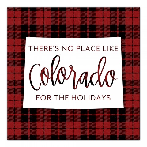There's No Place Like Colorado For the Holidays 16x16 Canvas Wall Art