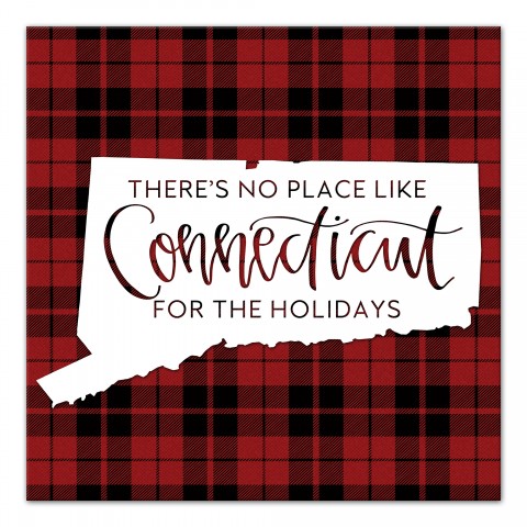 There's No Place Like Connecticut For the Holidays 16x16 Canvas Wall Art
