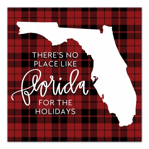 There's No Place Like Florida For the Holidays 16x16 Canvas Wall Art
