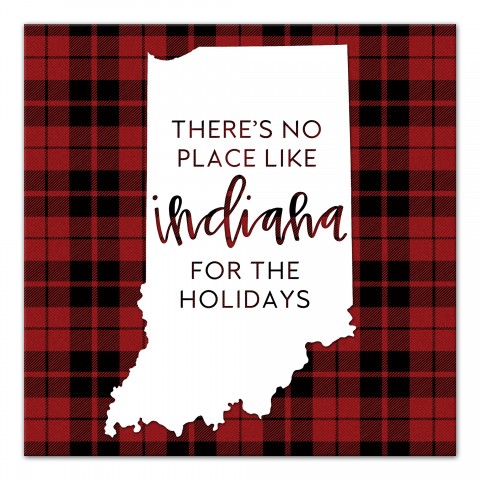 There's No Place Like Indiana For the Holidays 16x16 Canvas Wall Art