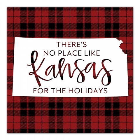 There's No Place Like Kansas For the Holidays 16x16 Canvas Wall Art