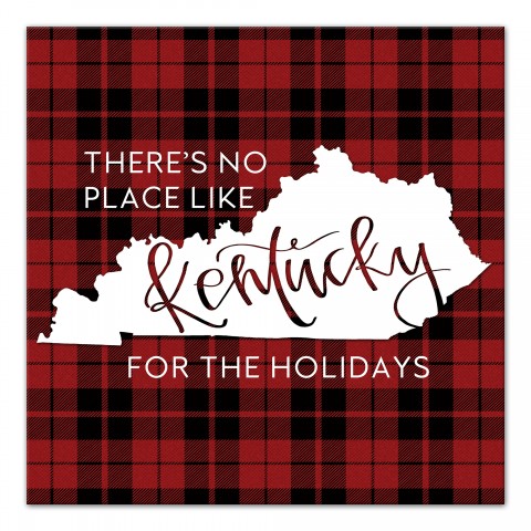There's No Place Like Kentucky For the Holidays 16x16 Canvas Wall Art