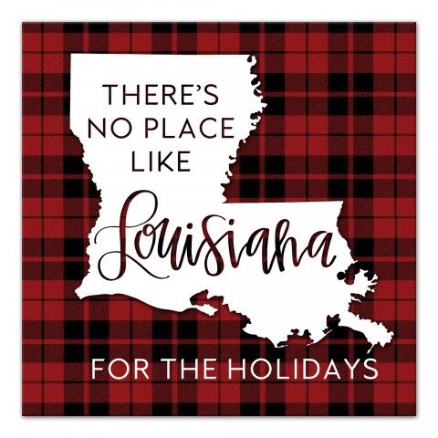There's No Place Like Louisiana For the Holidays 16x16 Canvas Wall Art
