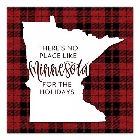 There's No Place Like Minnesota For the Holidays 16x16 Canvas Wall Art