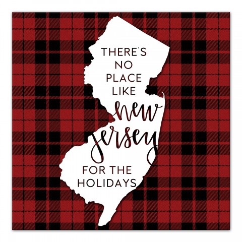 There's No Place Like New Jersey For the Holidays 16x16 Canvas Wall Art
