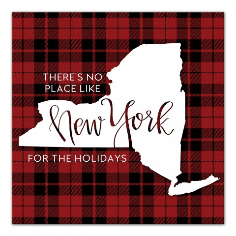 There's No Place Like New York For the Holidays 16x16 Canvas Wall Art