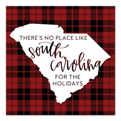 There's No Place Like South Carolina For the Holidays 16x16 Canvas Wall Art