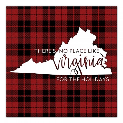 There's No Place Like Virginia For the Holidays 16x16 Canvas Wall Art