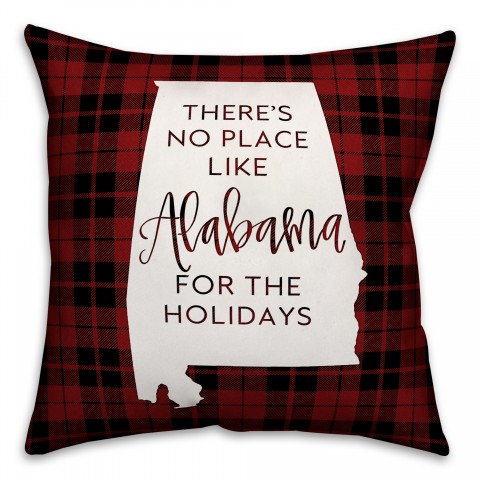 There's No Place Like Alabama For the Holidays Pillow