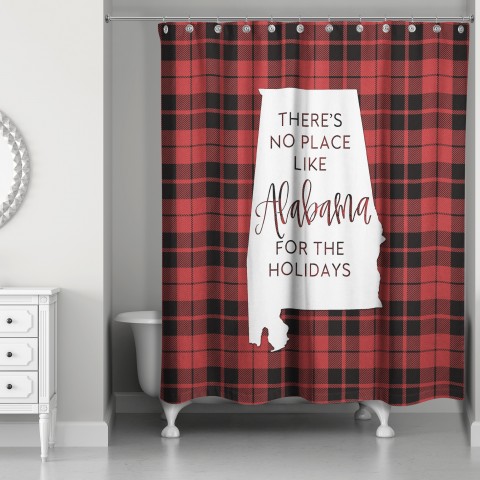 There's No Place Like Alabama For the Holidays 71x74 Shower Curtain