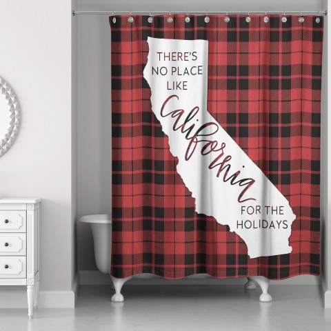 There's No Place Like California For the Holidays 71x74 Shower Curtain