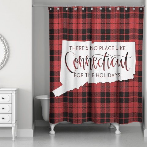 There's No Place Like Connecticut For the Holidays 71x74 Shower Curtain