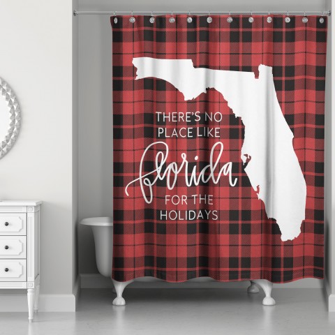 There's No Place Like Florida For the Holidays 71x74 Shower Curtain